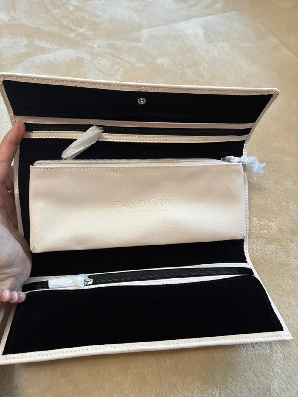 Pandora Velvet Lined Jewelry Bag Clutch Organizer NWOT